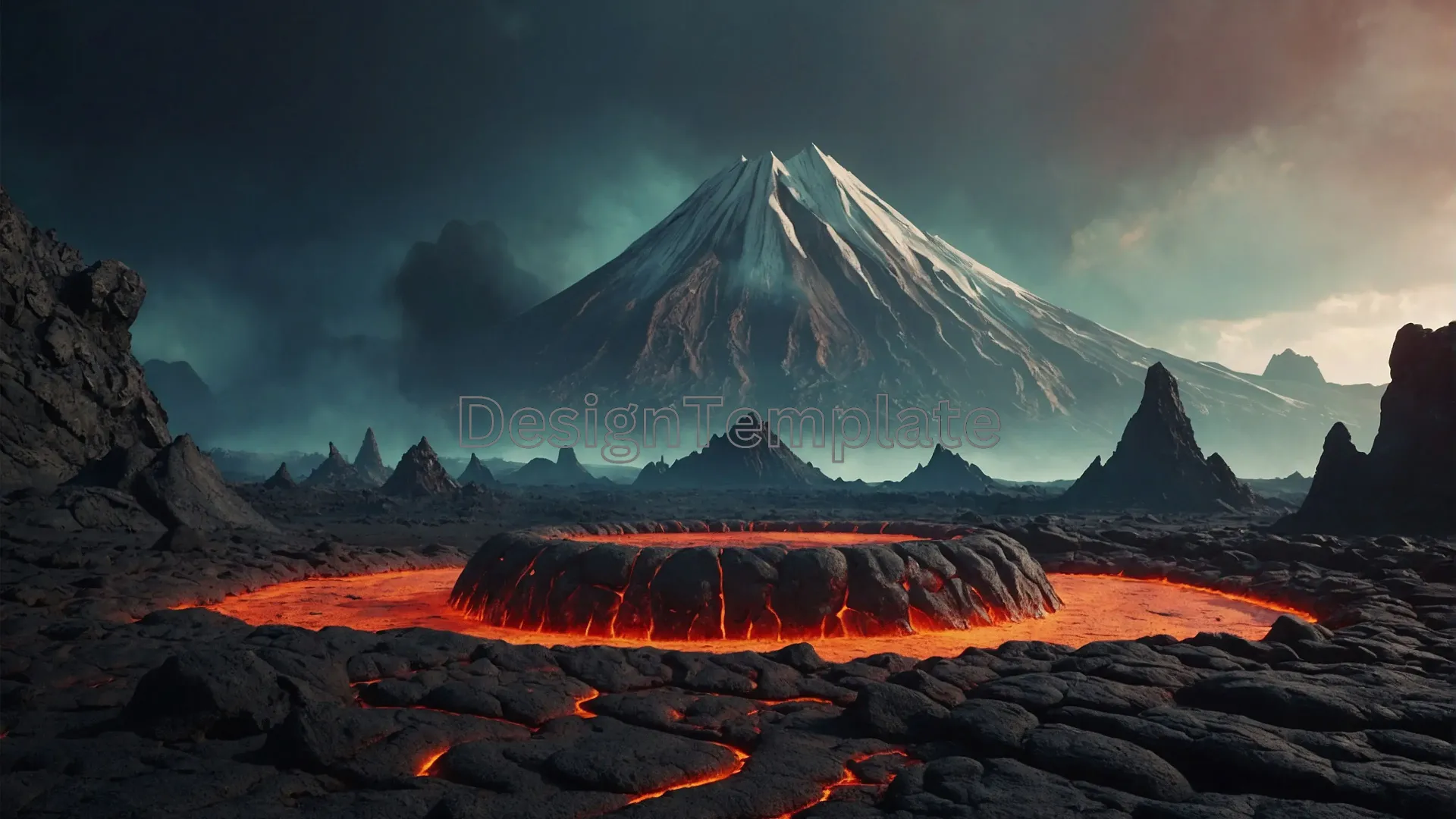 Dramatic Twilight Mountain Landscape Background Texture
